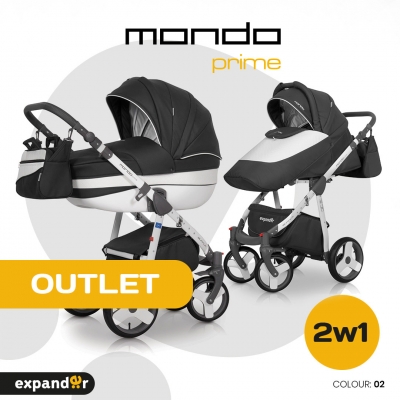 Wózek dziecięcy 2w1 MONDO Prime | 02 Carbon